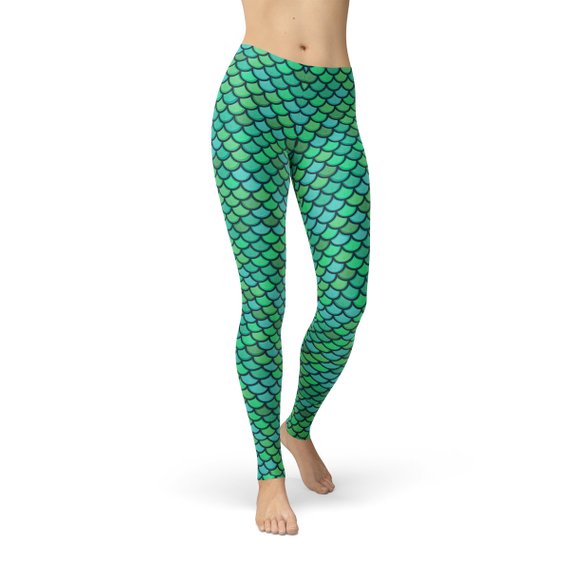 Mermaid leggings green best sale