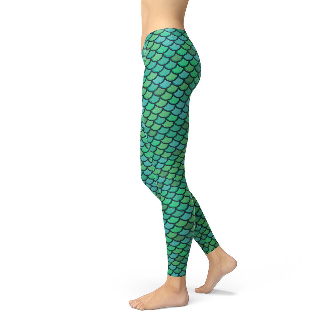 Maven Moda Green Mermaid Leggings | Fashionable Fitness All Day 