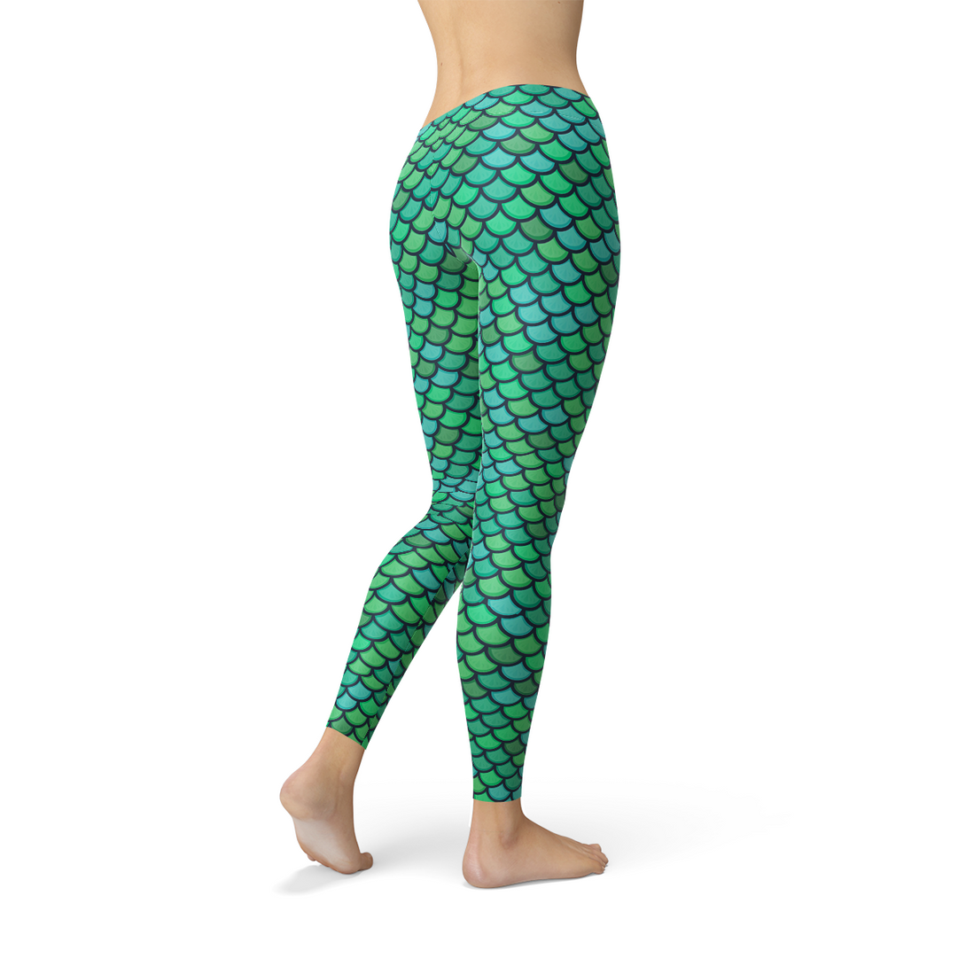 Maven Moda Green Mermaid Leggings | Fashionable Fitness All Day 