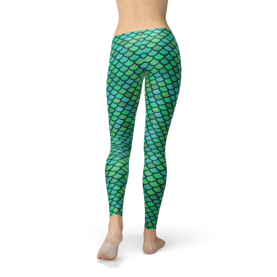 Maven Moda Green Mermaid Leggings | Fashionable Fitness All Day 