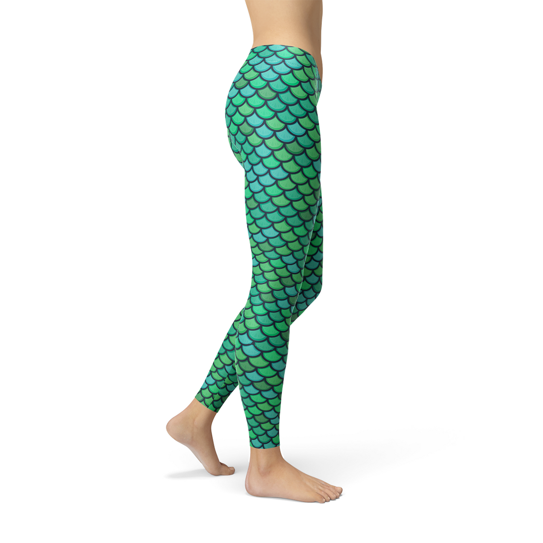 Maven Moda Green Mermaid Leggings | Fashionable Fitness All Day 
