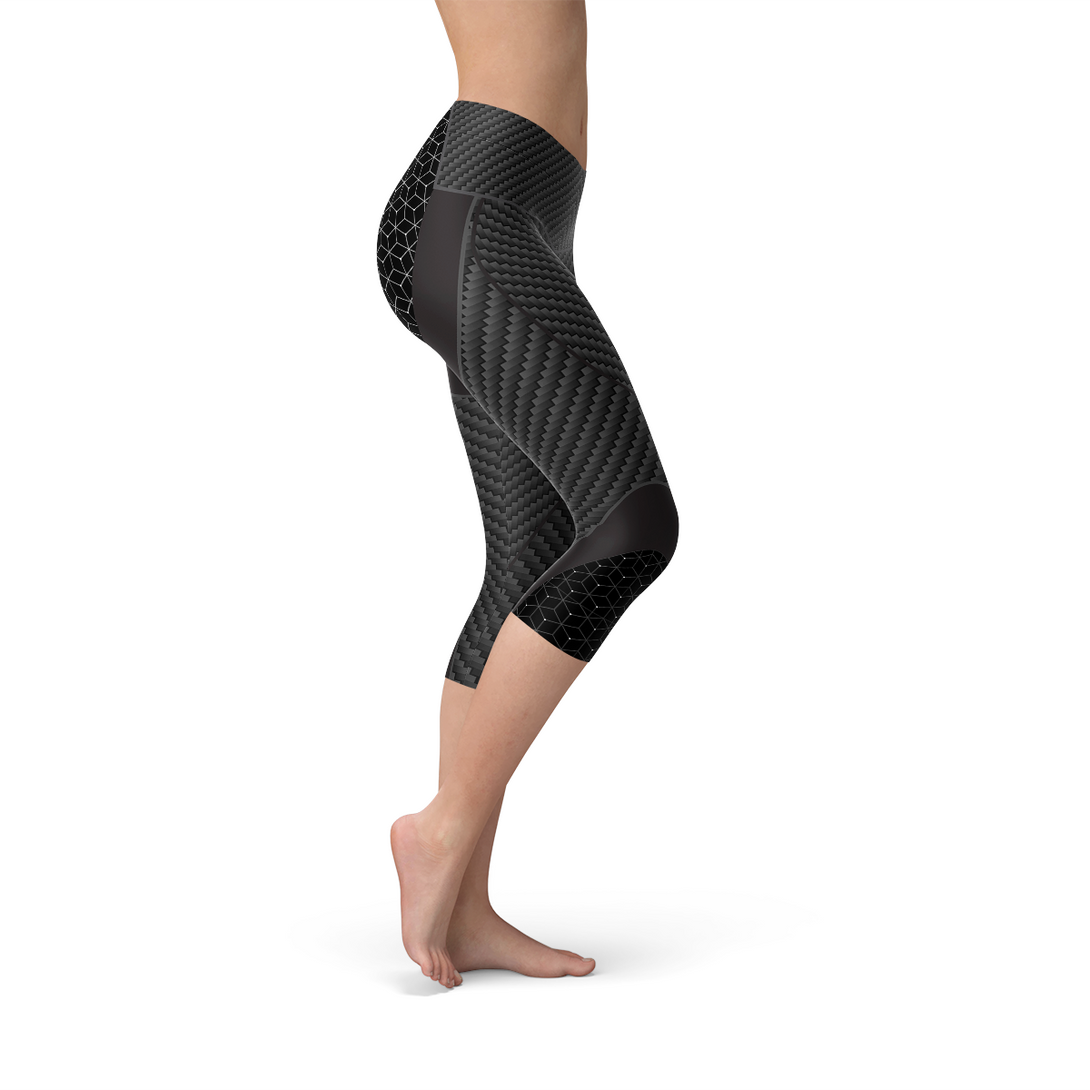 Maven Moda Carbon Fiber Capri Leggings | Stay active and stylish all day long